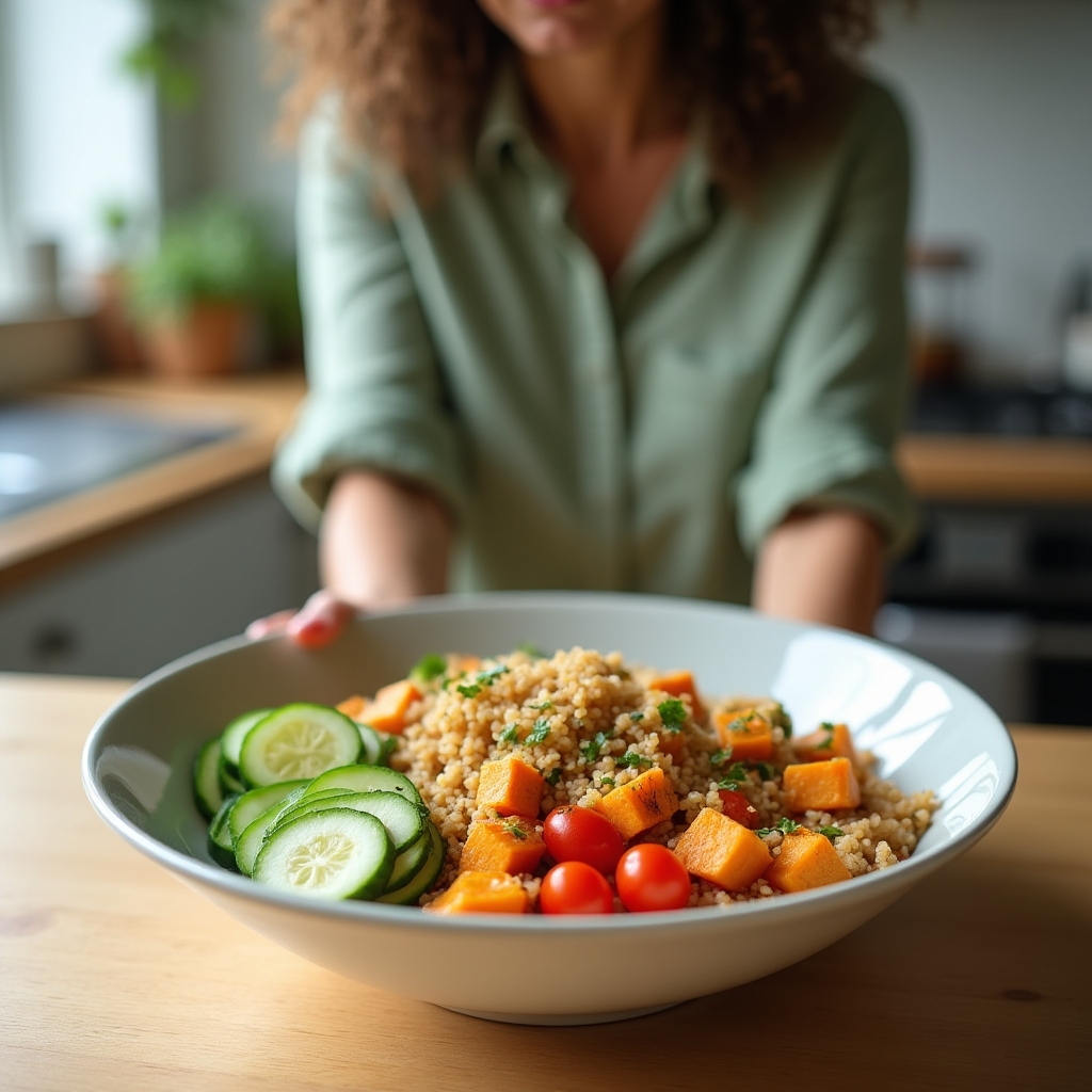 Repas sain et coloré préparé à la maison